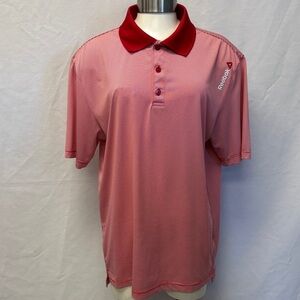 Reebok Men's Striped Polo Shirt - Red and White